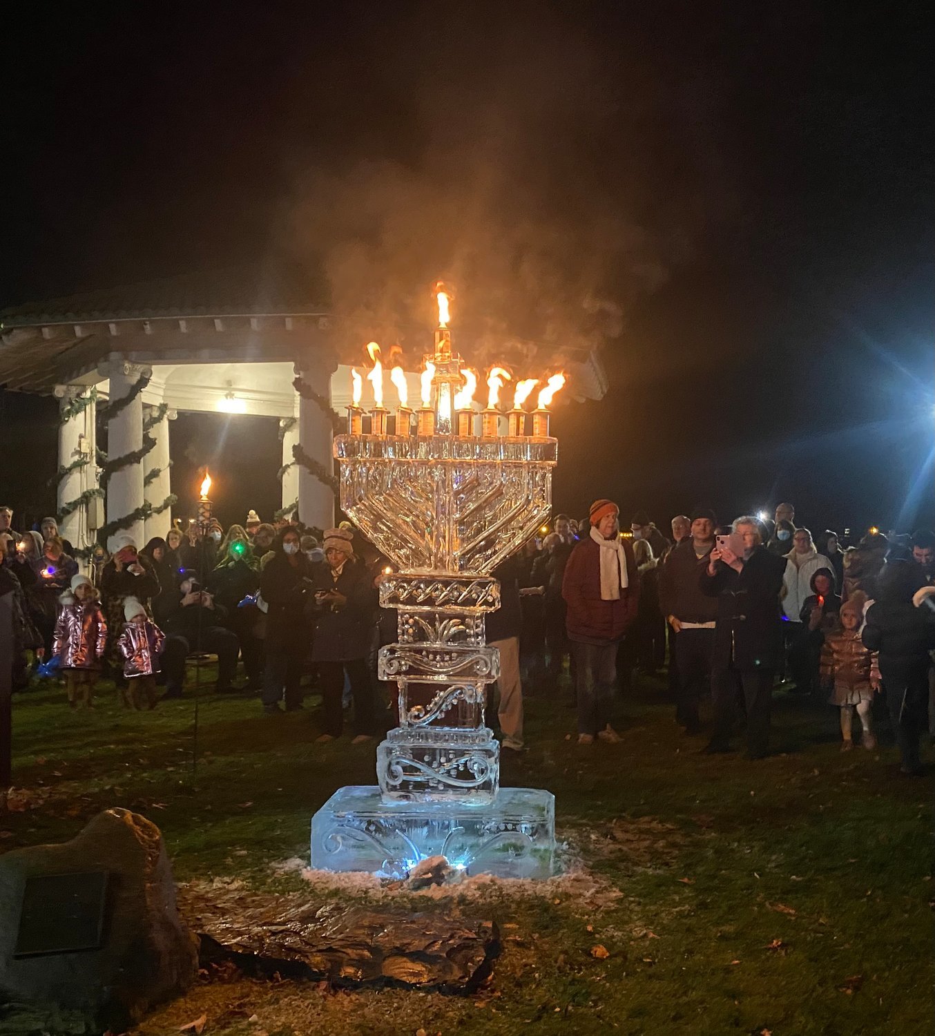 Last year, the giant menorah carved of ice was a big hit.